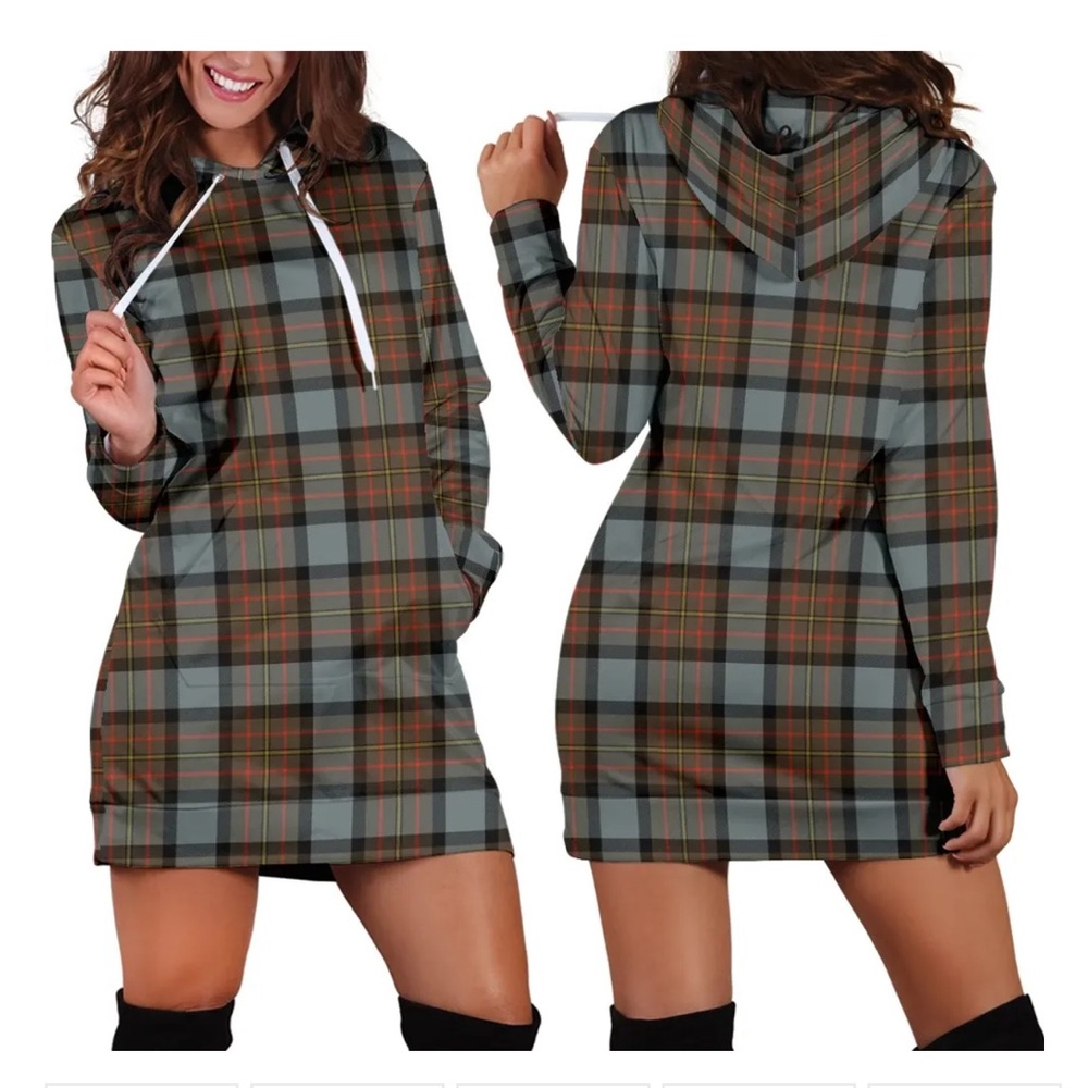 Scottish MacLaren Weathered Clan Tartan Hoodie Dress